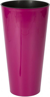 Горщик пластиковий Prosperplast Tubus slim shine 2 в 1 круглий 64л фуксія (75950-235)