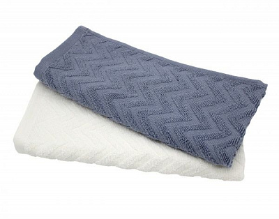 Набор полотенец Зигзаги (2 шт.) 40x60 см молочный/ серый Simi 