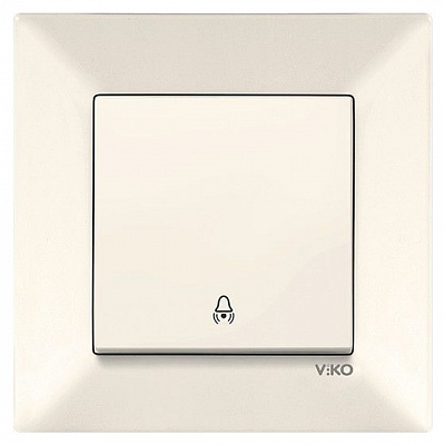 Кнопка дзвінка реверсивний одноклавішний Viko Meridian без підсвітки бежевий 90970206-WH