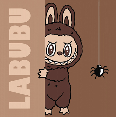 Картина по номерам прятки Лабубу ©art_selena_ua Ideyka