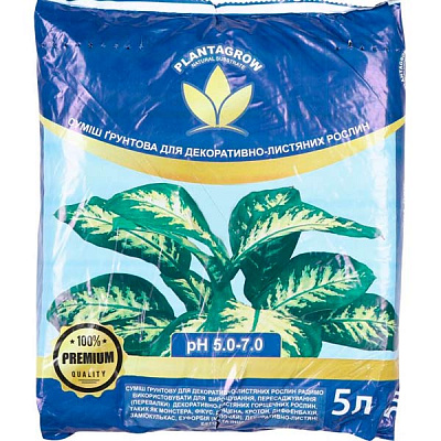 Ґрунтосуміш PLANTAGROW для декоративно-листяних рослин 5 л
