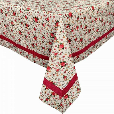 Скатерть РОУЗ Цветы маленькие с кантом 136x180 см La Nuit 