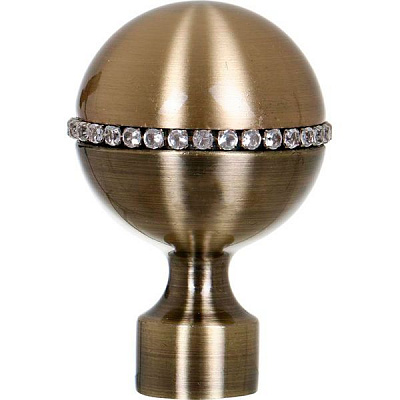 Наконечник Cardinal Калісто з кристалом набірний d19 мм антик