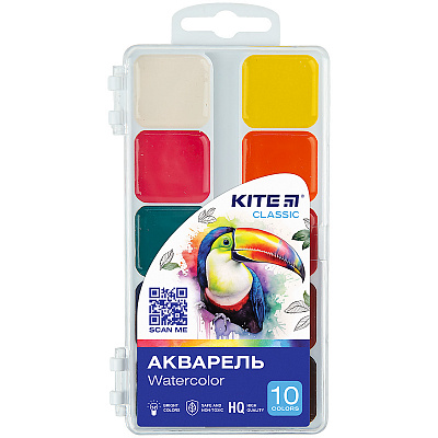 Фарби акварельні Classic 10 шт. K-060 KITE