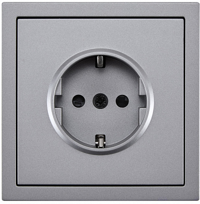 Механізм розетки побутова із заземленням HausMark Juna IP20 сірий 7041-3588-124BQC