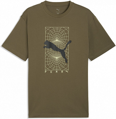 Футболка Puma PUMATECH Relaxed Graphic Tee 69223381 р.L хаки