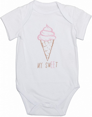 Боді для дівчинки Модний Карапуз р.68 біло-рожевий 303-00023-6