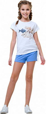 Комплект для девочек Smil 113263 р.122 белый с синим 