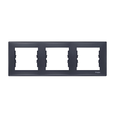 Рамка трехместная Schneider Electric Sedna горизонтальная графит SDN5800570