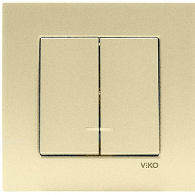 Вимикач подвійний Viko Novella з підсвічуванням бронзовий