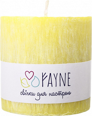 Свеча Цилиндр пальмовая желтая 10х10 см ТМ FAYNE