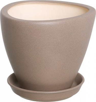 Горшок керамический Ориана-Запорожкерамика Триумф №3 крошка треугольный 3л капучино (063-3-023) 