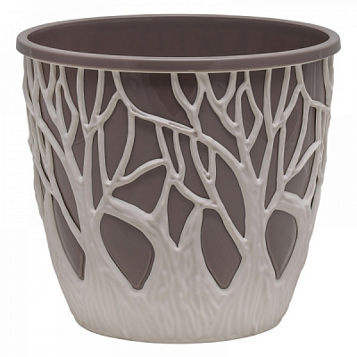 Кашпо Форест круглый 3,5 л пудровый/мокко (КШ-0977) 