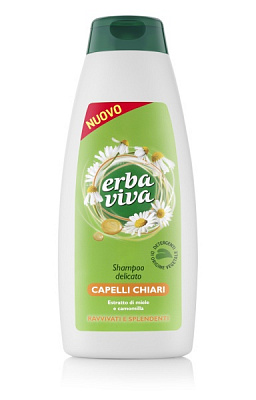 Шампунь Erba Viva Делікатний для догляду за тонким освітленим волоссям з екстрактом меду та ромашки 500 мл