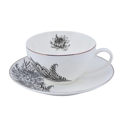 Чашка с блюдцем Charm Floral Black 410 мл A0530-CS410-C Astera
