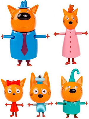 Набір фігурок Три кота Коржик + Карамелька + Компот + Мама + Тато T17172