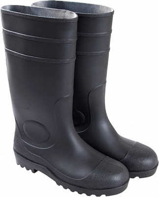 Чоботи шахтарські ПВХ з жорстким підноском і металевою пластиною S5 р.45 ZY002BK45 чорний