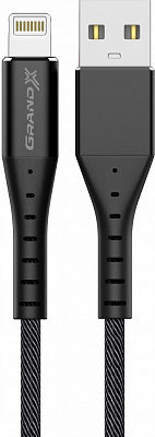 Кабель Grand-X USB-Lightning 1,2 м черный (FL-12)