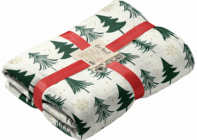 Плед флисовый Green Trees 160x200 см бежевый с зеленым La Nuit