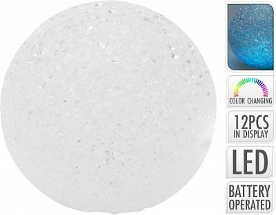 Декоративна фігура вбудований світлодіод (LED) Куля біла з підсвіткою 1 ламп 11,5 см