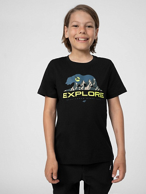 Футболка 4F TSHIRT M323 4FJSS23TTSHM323-20S р.128 чорний