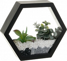 Декор настінний Nature шестикутний 23x20 см чорний 