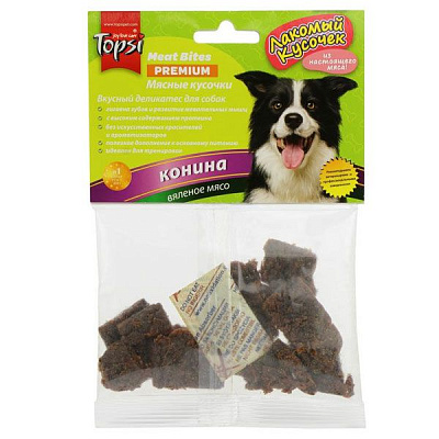 Лакомство Topsi Премиум Мясные вяленые кусочки конины