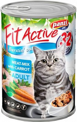 Консерва для котів FitActive М'ясний мікс 415 г