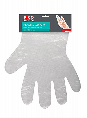 Перчатки полиэтиленовые PROservice 100 шт. HoReCa р.универсальные 50 пар/уп. прозрачные 