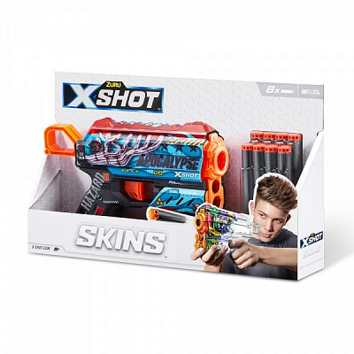 Бластер Zuru X-SHOT Skins Flux Apocalypse (8 патронов) 36516G