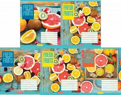 Комплект тетрадей Fresh Fruits 12 листов в клетку 25 шт. YES