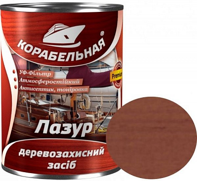 Лазур КОРАБЕЛЬНАЯ з УФ-фільтром дерево червоне глянець 0,75 л