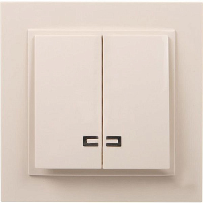 Вимикач двоклавішний Mono Despina з підсвіткою 10 А 250В кремовий 102-170025-103