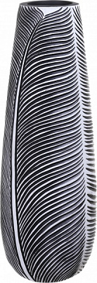 Ваза полігумова сіра із чорним Leaf Grey 16х16х46 см