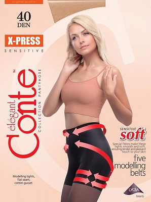 Колготки женские Conte X-Press р. 5 40 den natural 1 пар 