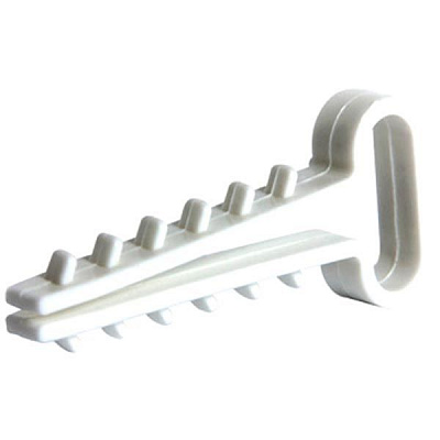 Дюбель швидкого монтажу для кабелю E.NEXT 14мм плоский 100 шт. білий