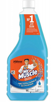 Засіб миючий для скла та дзеркал Mr.Muscle змінний флакон 0,5л