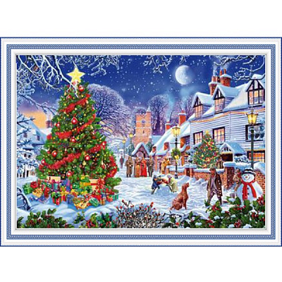 Картина стразами Новорічна ніч 40x50 см на підрамнику 954134 Santi