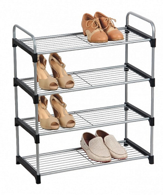 Полка для обуви 4 уровня 300x630x760 мм / серый 