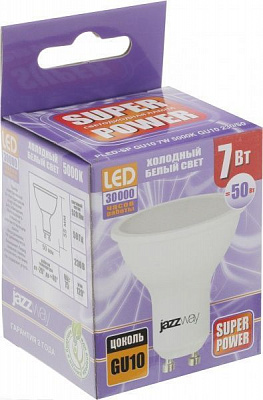 Лампа светодиодная Jazzway Pled Super Power 7 Вт MR16 матовая GU10 220 В 5000 К 1033574 