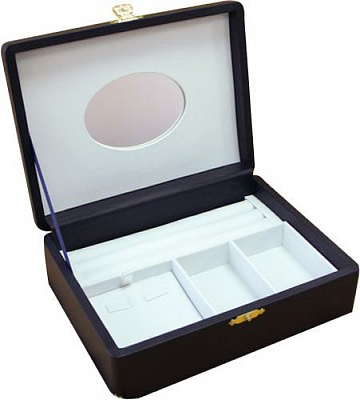 Шкатулка для украшений с зеркалом Селена синий/белый 180x135x60