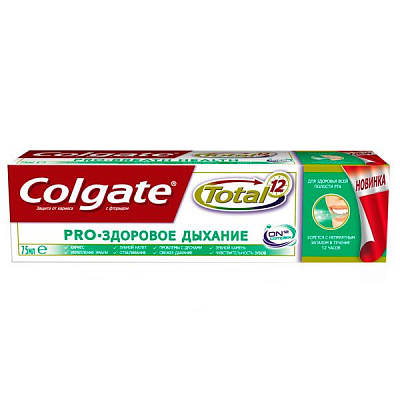 Зубная паста Colgate Total 12 Профессиональная Здоровое Дыхание комплексная антибактериальная 75 мл