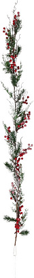 Гирлянда хвойная микс с красными ягодами и усиками 1,2 м