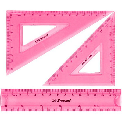 Набір лінійок Deli 3 предмета