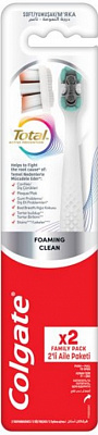 Зубная щетка Colgate Total Активная защита Пенное очищение мягкая 2 шт.