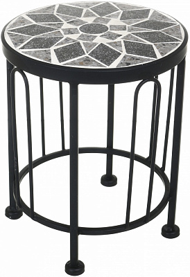 Підставка для квітів кругла з мозаїкою JF232310-3 20х20x25 см чорний/чорний