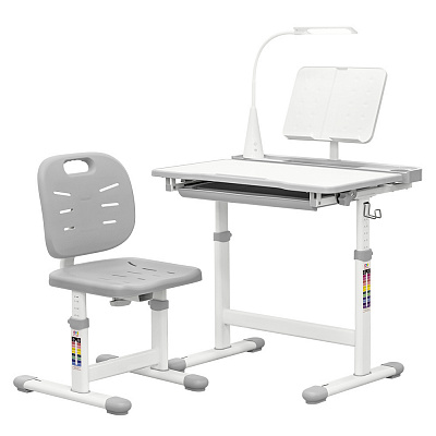 Комплект парта и стул-трансформеры Hommex Evo-kids Evo-17 G Ergo серый