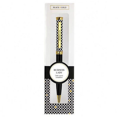 Ручка шариковая Be Happy Black&Gold 022-Business Lady 
