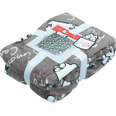Плед фланель Simon's Mr Grey Cat 160x200 см
