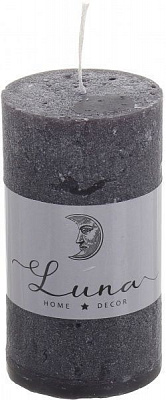 Свеча Рустик цилиндр черный Luna